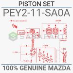 پیستون استاندارد مزدا 3 منطقه آزاد، مزدا 6 - موتور 2000 - محصول اصلی (جنیون پارت)-1