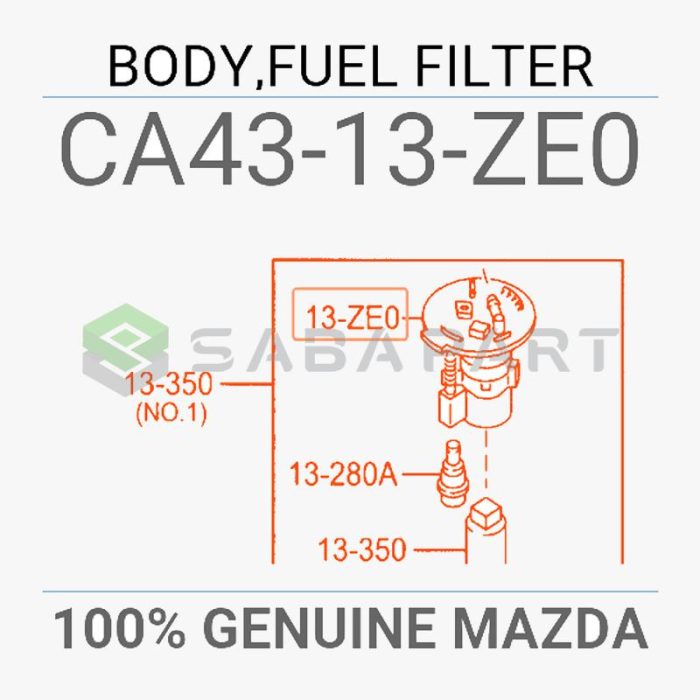 صافی بزرگ بنزین (بادی بنزین) مزدا CX9 - محصول اصلی (جنیون پارت)-1