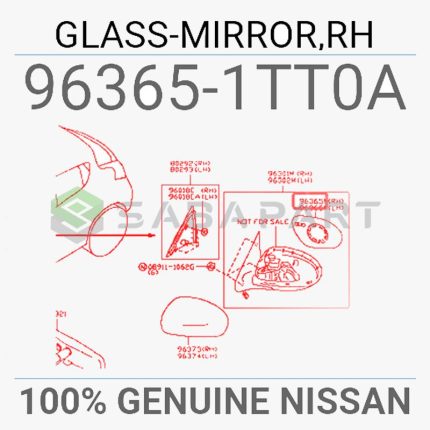 شیشه آینه نیسان جوک منطقه آزاد - سمت راست - مدل 2014 - محصول اصلی (جنیون پارت)-1