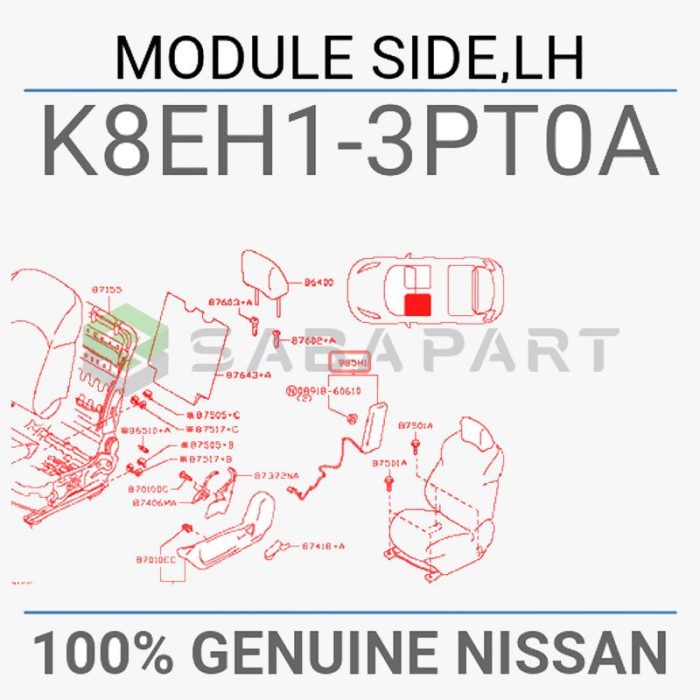 ایربگ صندلی نیسان جوک منطقه آزاد - سمت چپ - مدل 2015-2016 - محصول اصلی (جنیون پارت)-1