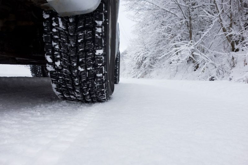 An-up-close-and-detailed-view-of-a-pick-up-trucks-winter-tire