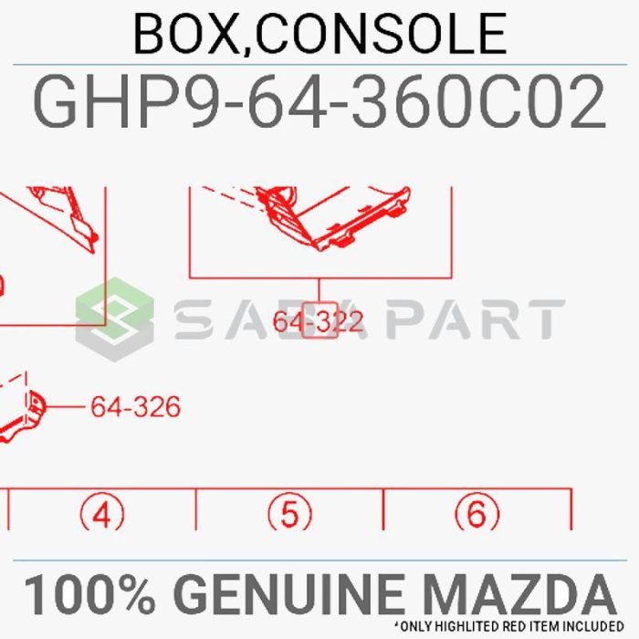 103010039-قاب جاسیگاری کنسول مزدا 6-سازنده مزدا-1